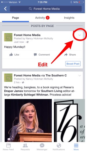 Facebook Edit Button, Forest Home Media