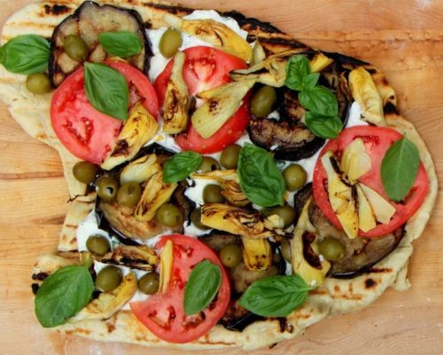 Grilled Vegetable Pizza with Garlic Herb Ricotta