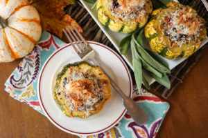 The Southern Coterie blog: "Roasted Acorn Squash Stuffed with Charleston Gold Rice Pirlau" by Danielle Wecksler of Plateful Solutions