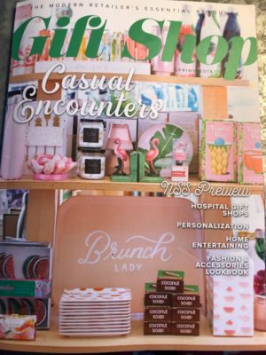 Southern C Summit alum Angie Avard Turner writing about fellow alums Jamie Darling and Marti Tolleson in the Spring 2018 issue of Gift Shop magazine (photo: Angie Avard Turner)