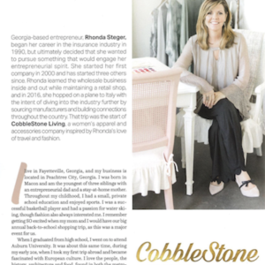 The Southern Coterie: Summit Alums we Spied in September 2019 - Rhonda Steger of CobbleStone Living featured in the Southern Lady Magazine and Where Women Create Work
