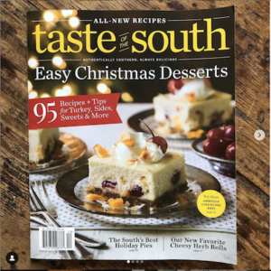 The Southern Coterie: Summit Alums we Spied in November 2019 - Sugaree's Bakery's chocolate meringue pie featured in Taste of the South Magazine as one of the South’s Best Holiday Pies
